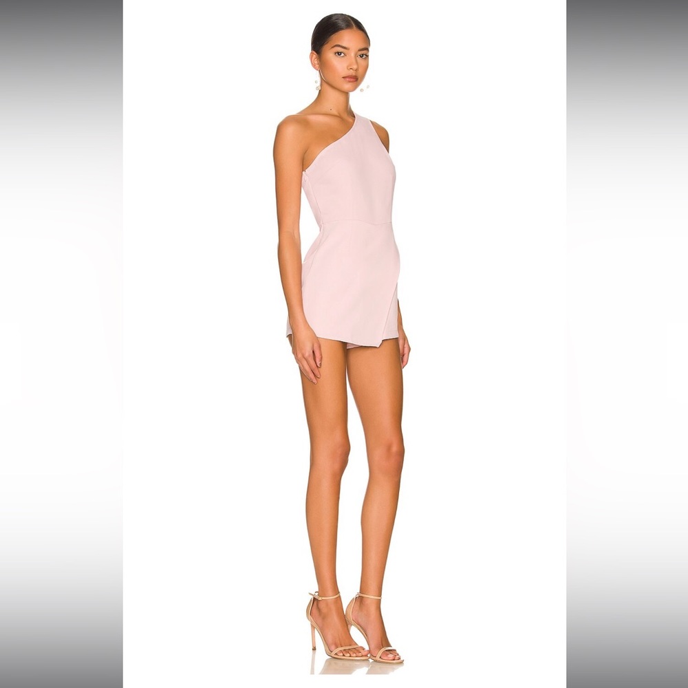 New Alexa One Shoulder Romper in Pink - Superdown